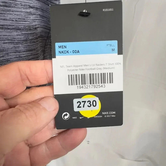 NEW Nike Dri-Fit NFL Raiders Sideline 2020 Velocity Performance Tee Gray Mens M - Picture 4 of 10